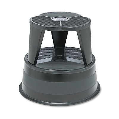 Cramer Kik-Step Steel Step Stool, 2-Step, 350 lb Capacity, 16" dia. x 14.25h, Black (100192)