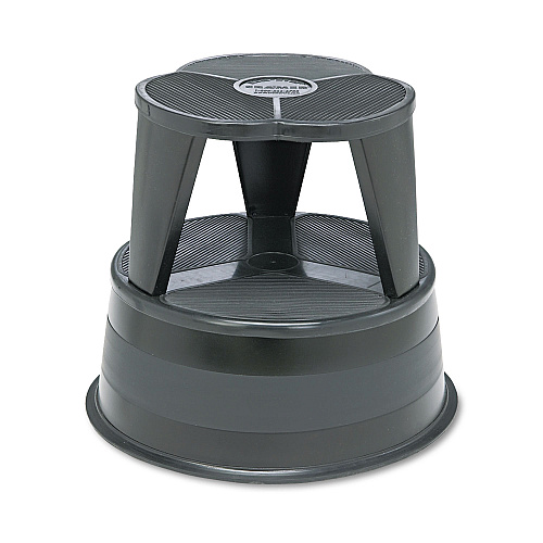 Cramer Kik-Step Steel Step Stool, 2-Step, 350 lb Capacity, 16" dia. x 14.25h, Black (100192)