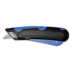 Cosco Easycut Self-Retracting Cutter with Safety-Tip Blade and Holster, Black/Blue (091524)