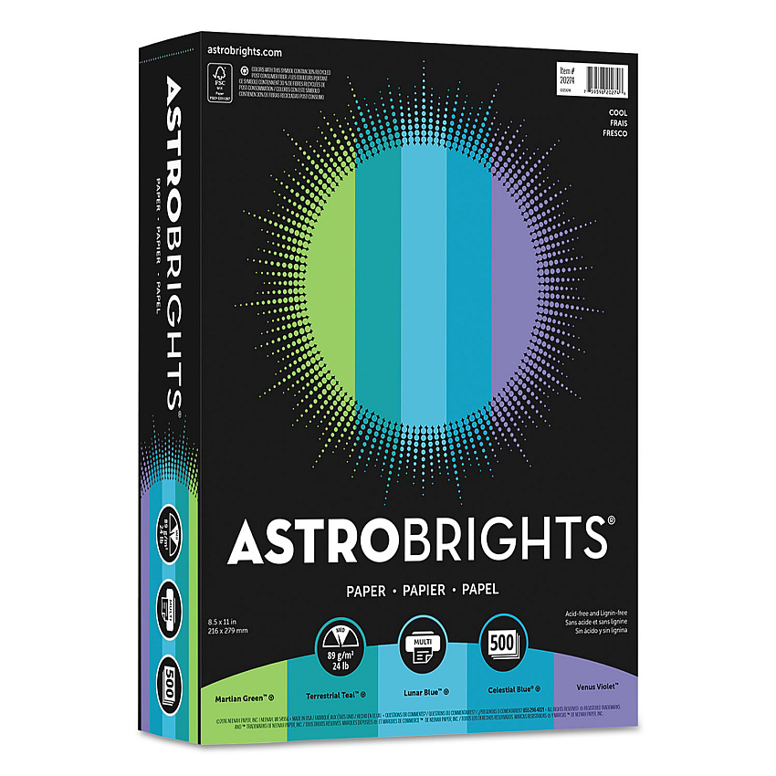 Astrobrights 20274 Color Paper - "Cool" Assortment