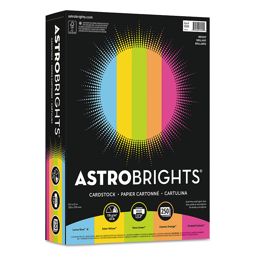 Astrobrights 99904 Color Cardstock -"Bright" Assortment