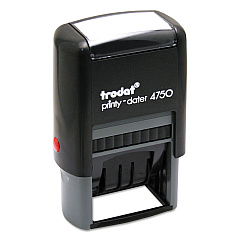 Trodat Printy Economy 5-in-1 Date Stamp, Self-Inking, 1" x 1.63", Blue/Red (E4756)