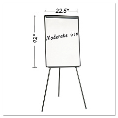 MasterVision Basic Tripod Melamine Presentation Easel, 22.5 x 42, White/Black (EA2300045)