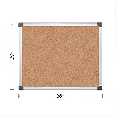 MasterVision Value Cork Bulletin Board with Aluminum Frame, 24 x 36, Natural (CA031170)