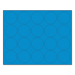 MasterVision Interchangeable Magnetic Board Accessories, Circles, Blue, 3/4", 20/Pack (FM1601)