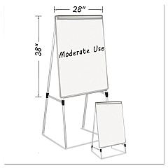 MasterVision Silver Easy Clean Dry Erase Quad-Pod Presentation Easel, 45" to 79" High, Silver (EA2300335MV)