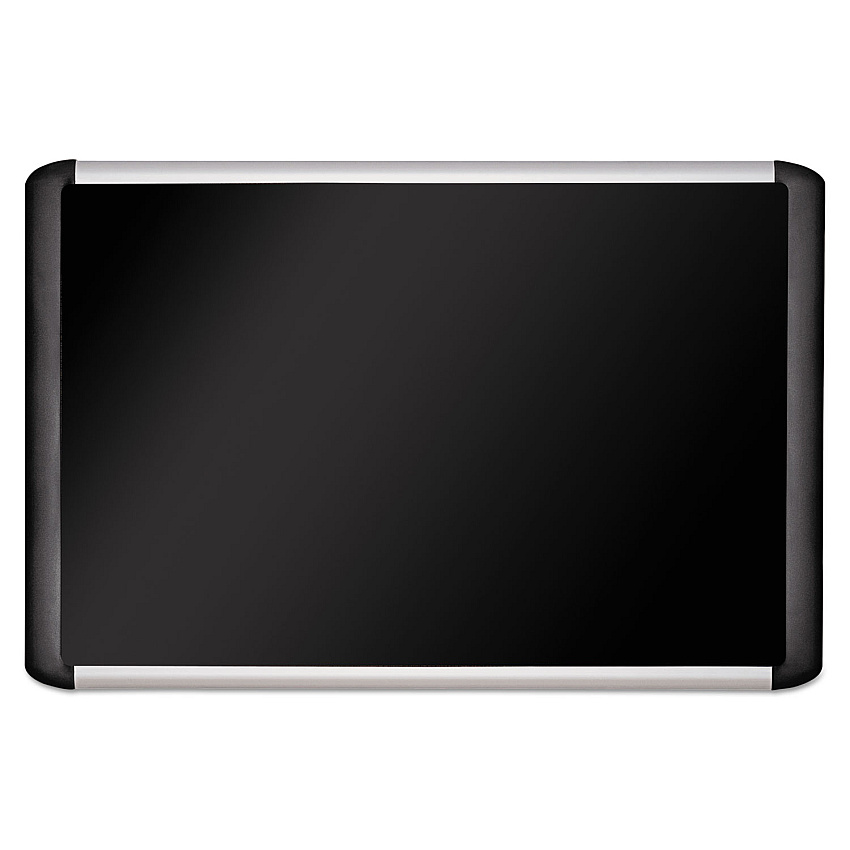 MasterVision Black fabric bulletin board, 36 x 48, Silver/Black (MVI050301)