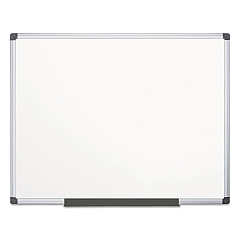MasterVision Value Lacquered Steel Magnetic Dry Erase Board, 48 x 72, White, Aluminum Frame (MA2707170)