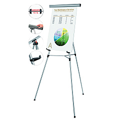 MasterVision Telescoping Tripod Display Easel, Adjusts 38" to 69" High, Metal, Silver (FLX05102MV)