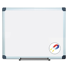 MasterVision Value Lacquered Steel Magnetic Dry Erase Board, 24 x 36, White, Aluminum Frame (MA0307170)