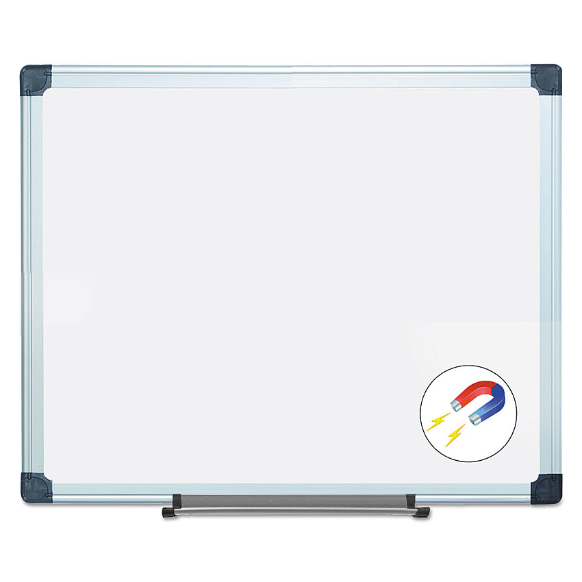 MasterVision Value Lacquered Steel Magnetic Dry Erase Board, 24 x 36, White, Aluminum Frame (MA0307170)