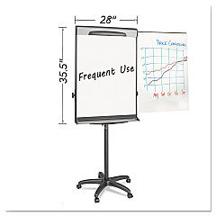 MasterVision Tripod Extension Bar Magnetic Dry-Erase Easel, 69" to 78" High, Black/Silver (EA48062119)