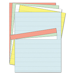 MasterVision Data Card Replacement Sheet, 8.5 x 11 Sheets, Perforated at 1", Assorted, 10/Pack (FM1614)