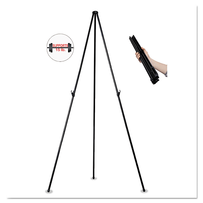 MasterVision Instant Easel, 61.5" High, Black, Steel, Heavy-Duty (FLX10201MV)