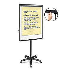 MasterVision Silver Easy Clean Dry Erase Mobile Presentation Easel, 44" to 75.25" High (EA4800055)