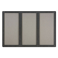 Quartet Enclosed Fabric-Cork Board, 72 x 48, Gray Surface, Graphite Aluminum Frame (2367L)