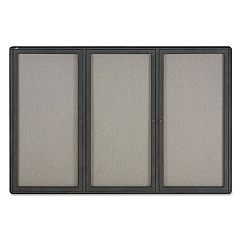 Quartet Enclosed Fabric-Cork Board, 72 x 48, Gray Surface, Graphite Aluminum Frame (2367L)