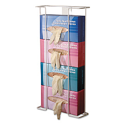 Unimed Wire Wall-Mount Glove Box Holder, 4-Box, Horizontal, Stainless Steel, White (BHQH004060)