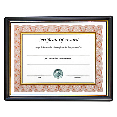 NuDell Economy Framed Achievement/Appreciation Awards, 11 x 8.5, Horiztontal Orientation, White with Black Border (19210)