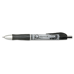 AbilityOne 7520016539297 SKILCRAFT Needle Point Roller Ball Pen, Retractable, Fine 0.5 mm, Black Ink, Gray/Black/White Barrel, Dozen