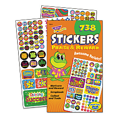 TREND Sticker Assortment Pack, Frogs, Starts, Thank You!, Assorted Colors, 738/Pad (5011)