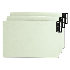 Smead 100% Recycled End Tab Pressboard Guides with Metal Tabs, 1/3-Cut End Tab, A to Z, 8.5 x 14, Green, 25/Set (63276)
