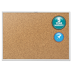Quartet Classic Series Cork Bulletin Board, 24 x 18, Silver Aluminum Frame (2301)