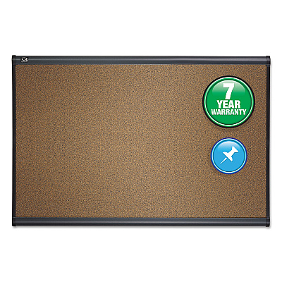 Quartet Prestige Bulletin Board, Brown Graphite-Blend Surface, 36 x 24, Aluminum Frame (B243G)