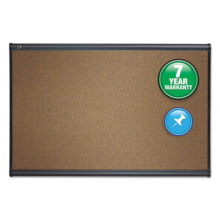 Quartet Prestige Bulletin Board, Brown Graphite-Blend Surface, 36 x 24, Aluminum Frame (B243G)