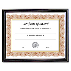NuDell EZ Mount Document Frame with Trim Accent and Plastic Face, Plastic, 8.5 x 11 Insert, Black (10570)