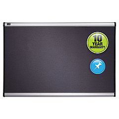 Quartet Prestige Bulletin Board, Diamond Mesh Fabric, 36 x 24, Gray/Aluminum Frame (B443A)