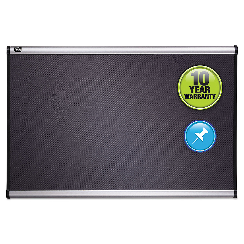 Quartet Prestige Bulletin Board, Diamond Mesh Fabric, 36 x 24, Gray/Aluminum Frame (B443A)
