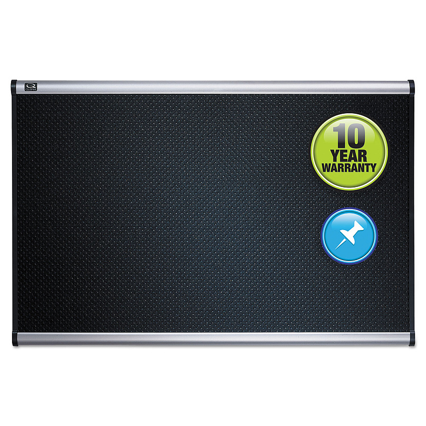 Quartet Prestige Embossed Foam Bulletin Board, 48 x 36, Black, Aluminum Frame (B344A)