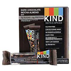 KIND Nuts and Spices Bar, Dark Chocolate Mocha Almond, 1.4 oz Bar, 12/Box (18554)