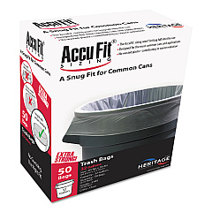 Linear Low Density Can Liners with AccuFit Sizing, 55 gal, 0.9 mil, 40" x 53", Clear, 50/Box (H8053TCRC1)