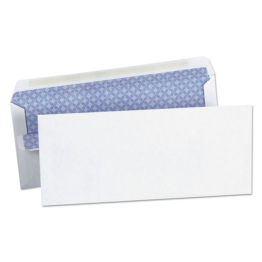 Universal Self-Seal Business Envelope, Security Tint, #10, Square Flap, Self-Adhesive Closure, 4.13 x 9.5, White, 500/Box (UNV36101)