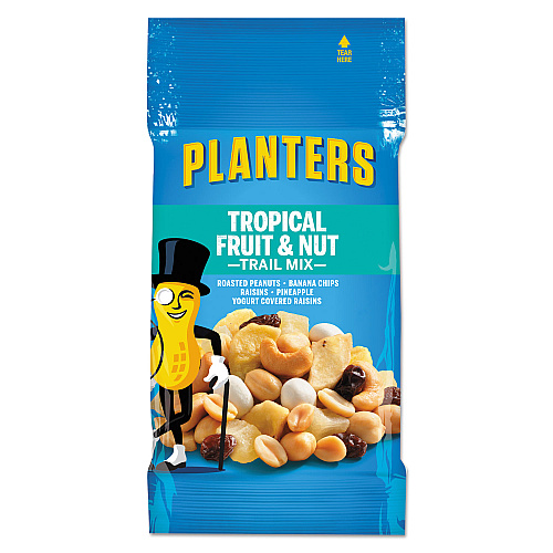 Planters Trail Mix, Tropical Fruit and Nut, 2 oz Bag, 72/Carton (00026)