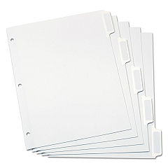 Oxford Custom Label Tab Dividers with Self-Adhesive Tab Labels, 5-Tab, 11 x 8.5, White, 25 Sets (11314)