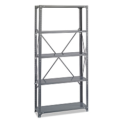 Safco Commercial Steel Shelving Unit, Five-Shelf, 36w x 12d x 75h, Dark Gray (6265)
