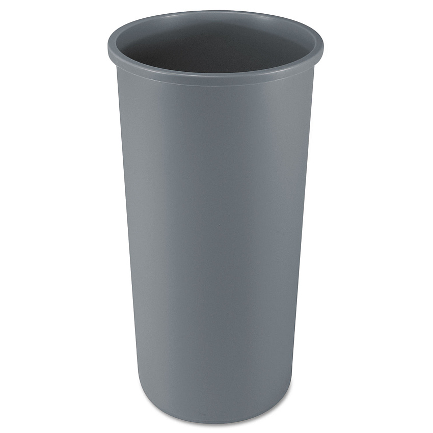 Rubbermaid Commercial Untouchable Waste Container, Round, Plastic, 22 gal, Gray (354600GY)