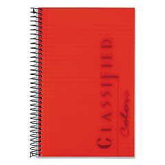 TOPS Color Notebooks, 1 Subject, Narrow Rule, Ruby Red Cover, 8.5 x 5.5, 100 White Sheets (73505)