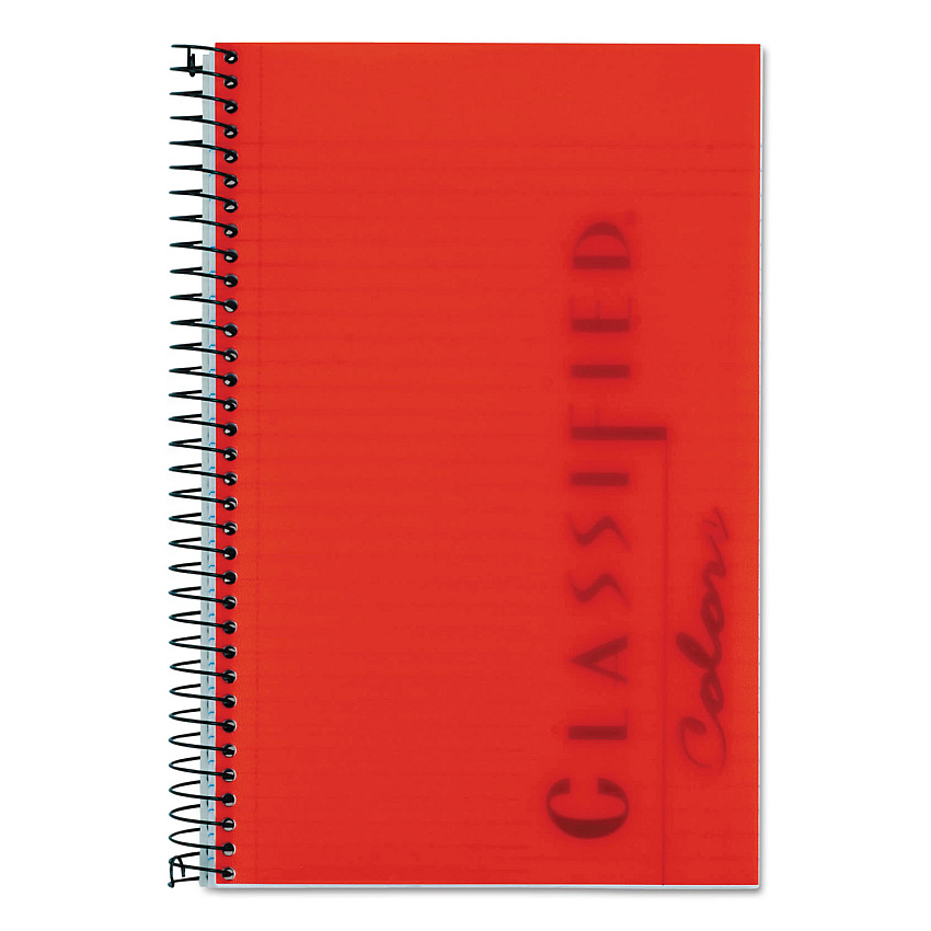 TOPS Color Notebooks, 1 Subject, Narrow Rule, Ruby Red Cover, 8.5 x 5.5, 100 White Sheets (73505)