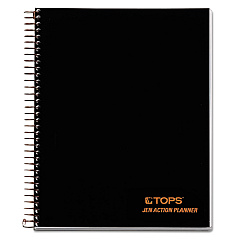TOPS JEN Action Planner, 1 Subject, Narrow Rule, Black Cover, 8.5 x 6.75, 84 Sheets (63827)