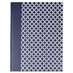 Universal Casebound Hardcover Notebook, 1 Subject, Wide/Legal Rule, Dark Blue/White Cover, 10.25 x 7.63, 150 Sheets (UNV66351)