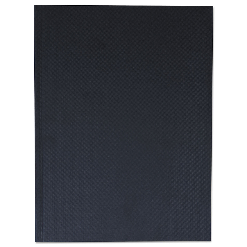 Universal Casebound Hardcover Notebook, 1 Subject, Wide/Legal Rule, Black Cover, 10.25 x 7.63, 150 Sheets (UNV66353)