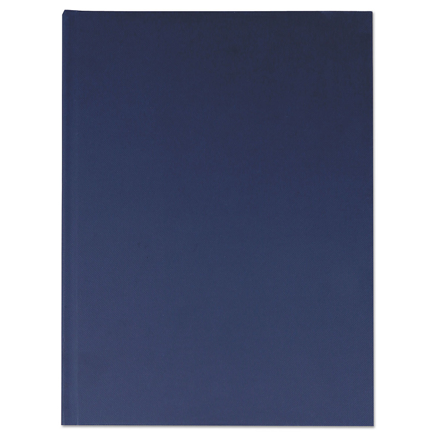 Universal Casebound Hardcover Notebook, 1 Subject, Wide/Legal Rule, Dark Blue Cover, 10.25 x 7.63, 150 Sheets (UNV66352)