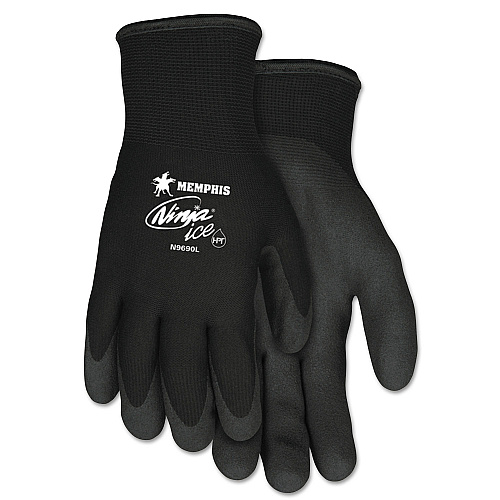 MCR Safety Ninja Ice Gloves, Black, Large (N9690L)
