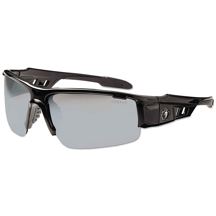 ergodyne Skullerz Dagr Safety Glasses, Black Frame/Silver Lens, Nylon/Polycarb (52042)
