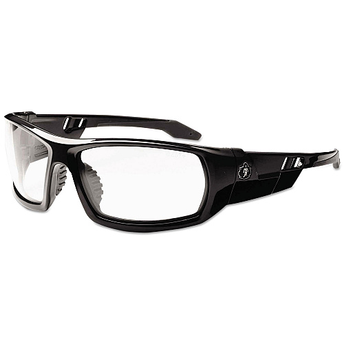 ergodyne Skullerz Odin Safety Glasses, Black Frame/Clear Lens, Anti-Fog, Nylon/Polycarb (50003)