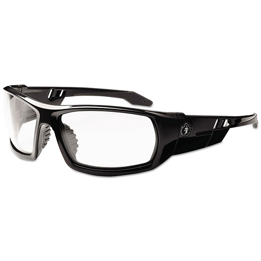 ergodyne Skullerz Odin Safety Glasses, Black Frame/Clear Lens, Anti-Fog, Nylon/Polycarb (50003)